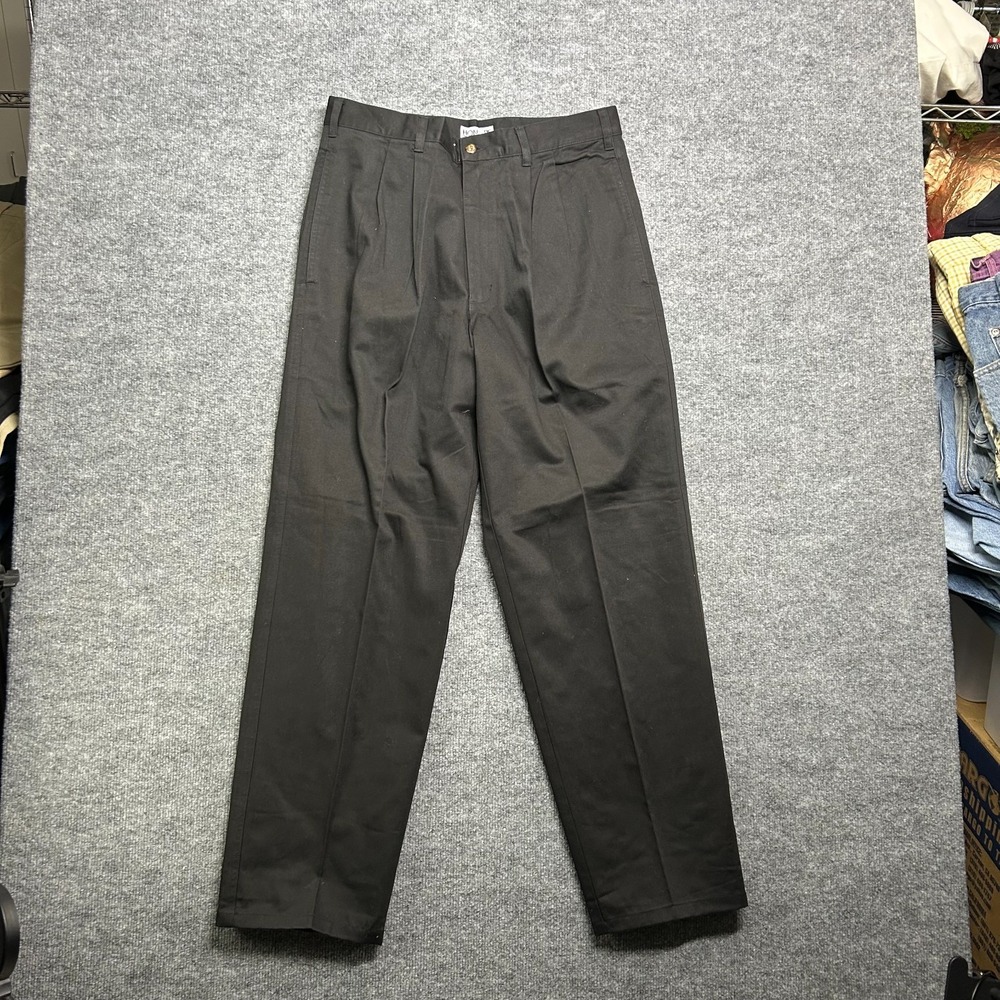 Vintage Honors Dress Pants Men's Black Slash Pockets Classic Formal - 32x30